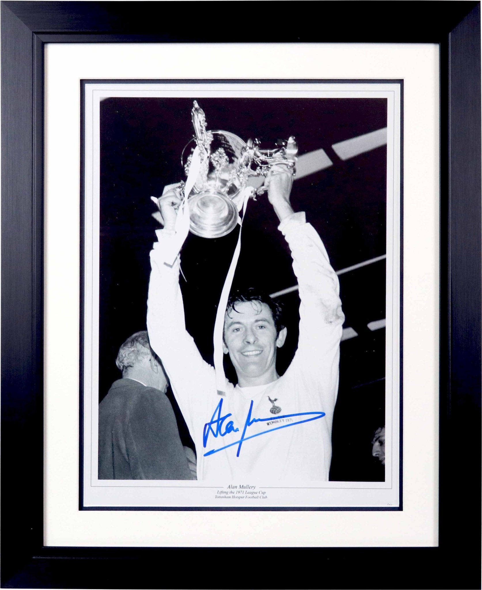 Alan Mullery signed photograph 1971 League cup winners Tottenham - Memorabilia Framers Shop